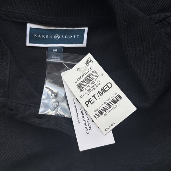 Karen Scott Petite Black Knit 100% Cotton Polo NWT - Picture 6 of 6
